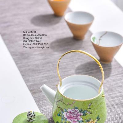 Bộ Ấm Hoa Mẫu Đơn 6 mầu